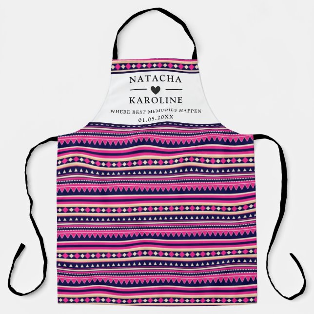 Custom Text, watercolor Kitchen Apron (Front)