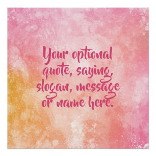 Custom text Watercolor Splash poster