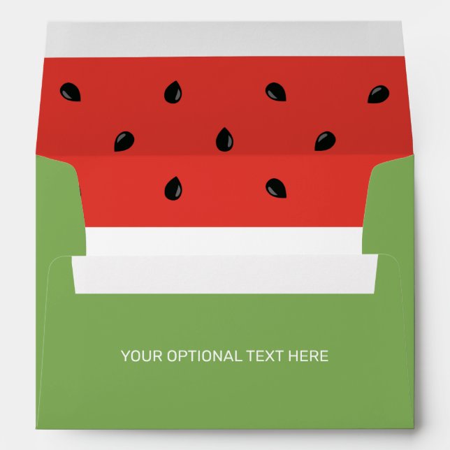 Custom Text Watermelon Pattern Envelope (Back (Bottom))