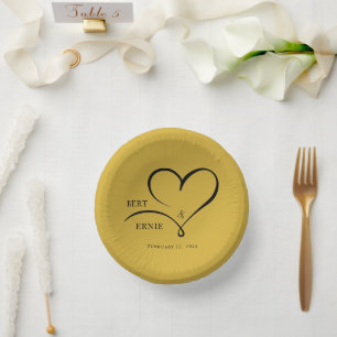 Custom Text Wedding 7" Paper Bowl Square Keepsake Plate