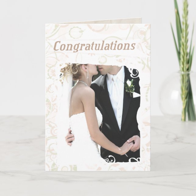 Custom Text Wedding Congratulations Card (Front)