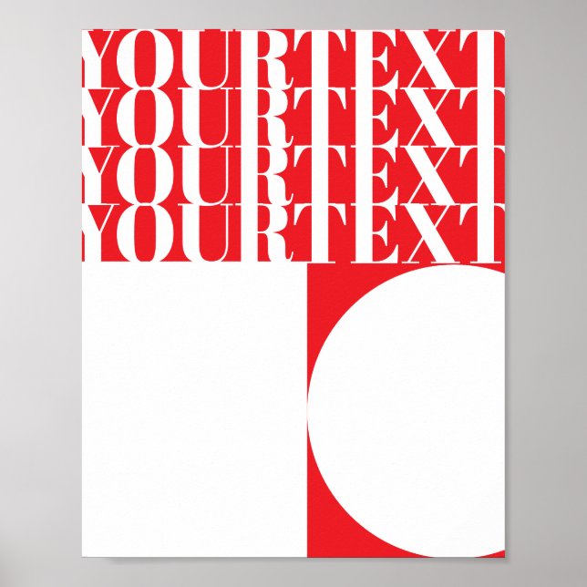custom text white red typography cool design art poster (Front)
