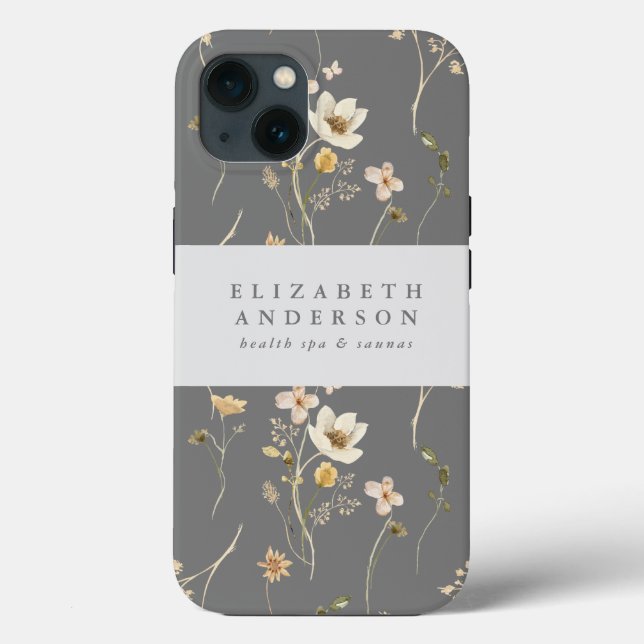 Custom Text Wildflower Botanical Florals Case-Mate iPhone Case (Back)
