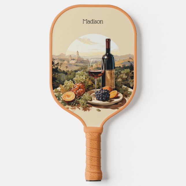 Custom Text Wine Lover's Pickleball Paddle (Front)