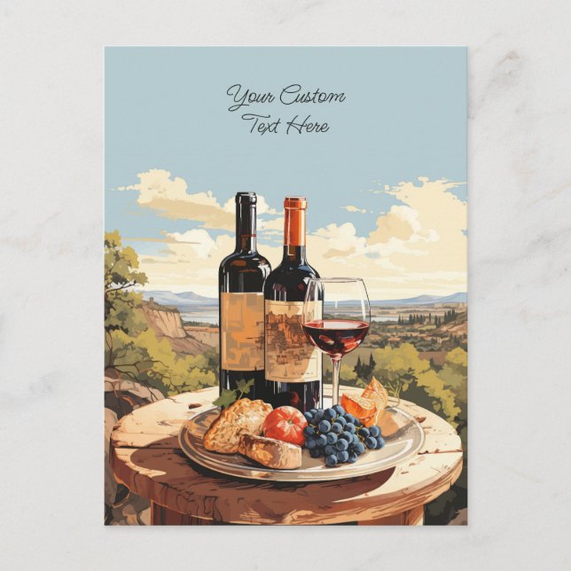 Custom Text Wine Lover's Postcard (Front)