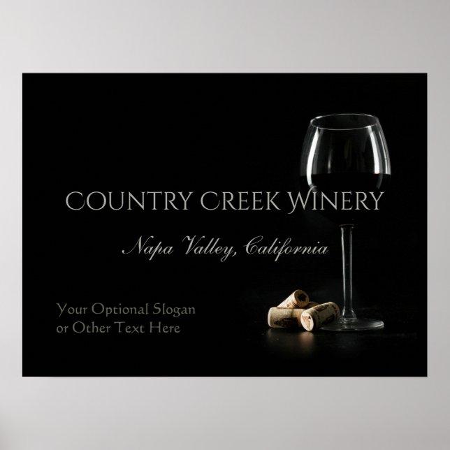 Custom Text Winery / Bar poster (Front)