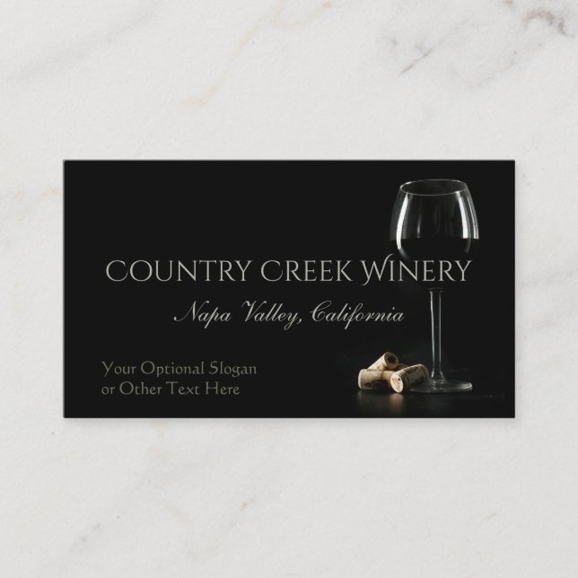 Custom Text Winery / Bartender business cards (Front)