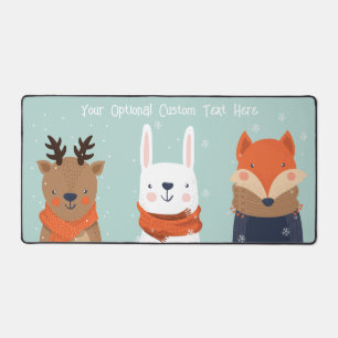 Custom Text Winter Animals 2/2 Desk Mat