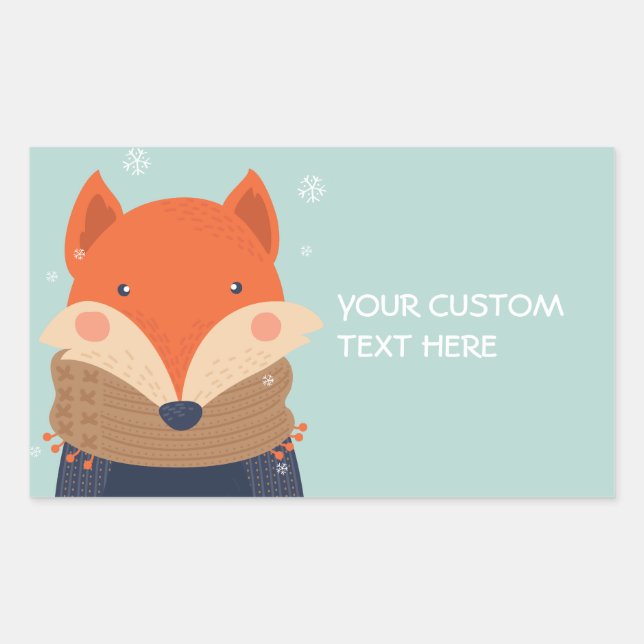 Custom text Winter Fox stickers (Front)