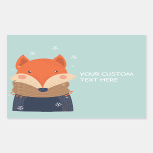 Custom text Winter Fox stickers