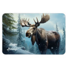 Custom Text Winter Moose