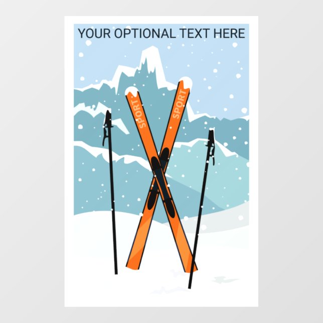 Custom Text Winter Skiing (Sheet)