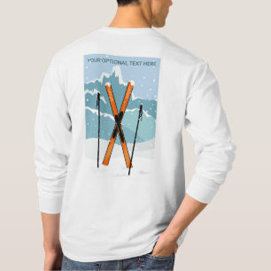 Custom Text Winter Skiing T-Shirt