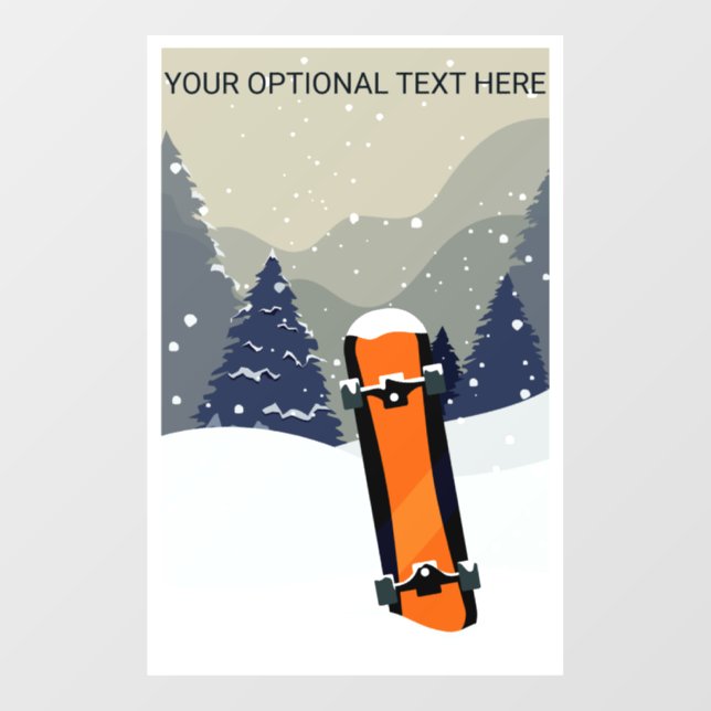 Custom Text Winter Snowboarding (Sheet)