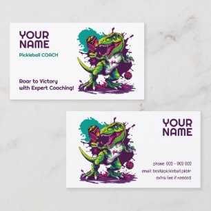 Custom text with t-rex Pickleball Business Card