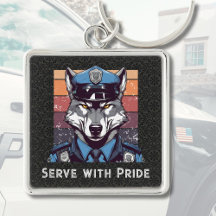 Custom Text Wolf Gifts for Police Officers Dad Him