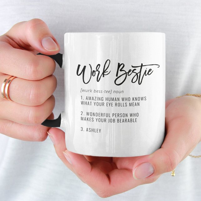 Custom Text Work Bestie Fun CoWorker Colleague Mug (Creator Uploaded)