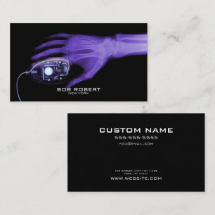 CUSTOM TEXT - X-Ray Skeleton Hand & Computer Mouse Business Card