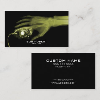 CUSTOM TEXT - X-Ray Skeleton Hand & Computer Mouse Business Card