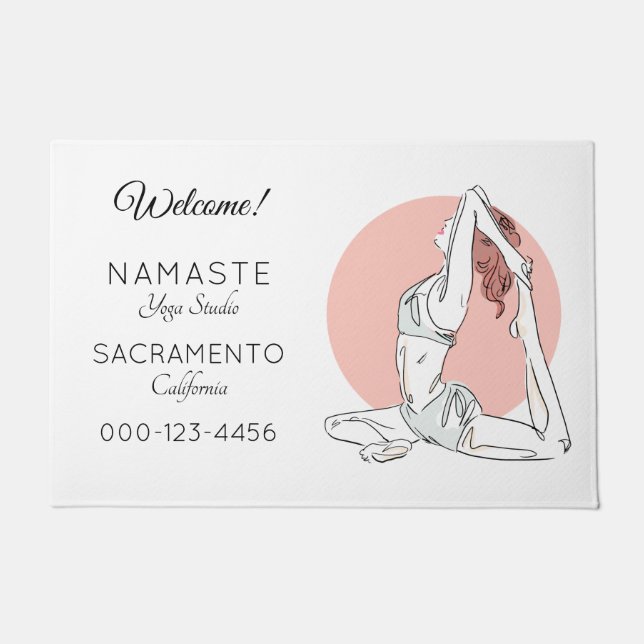 Custom text yoga studio door mat (Front)