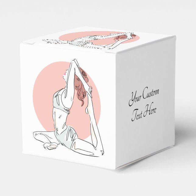 Custom text Yoga Woman favour box (Front Side)