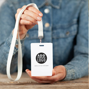 Custom Text Your Logo Here Business ID Name Badge