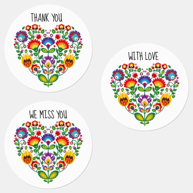 Custom text💗Cute polish Folk Wycinanki heart (Group)