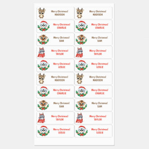 Custom Texts Cute Christmas Animals labels