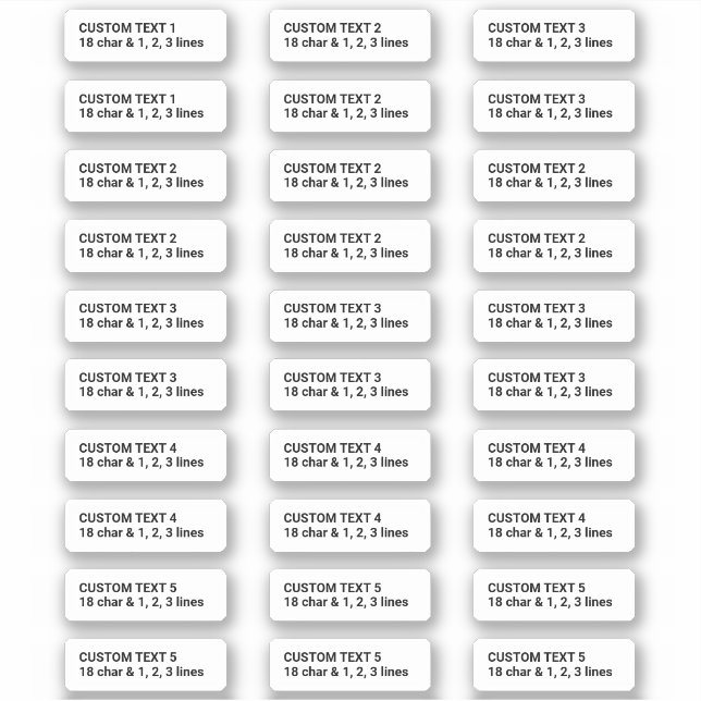 Custom texts template 1.25 x 0.3125" 30 stickers (Front)