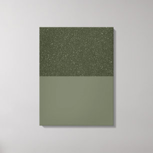 Custom Textured Moss Green Stretched Canvas Print