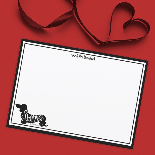 Custom Thank You Dachshund Cute Dog Note Card (Creator Uploaded)