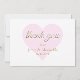 Custom Thank You Diamonds Pink Heart Card