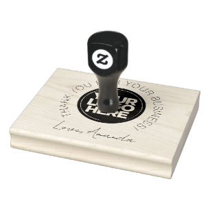 Custom Thank You Elegant Modern Business Logo Rubber Stamp