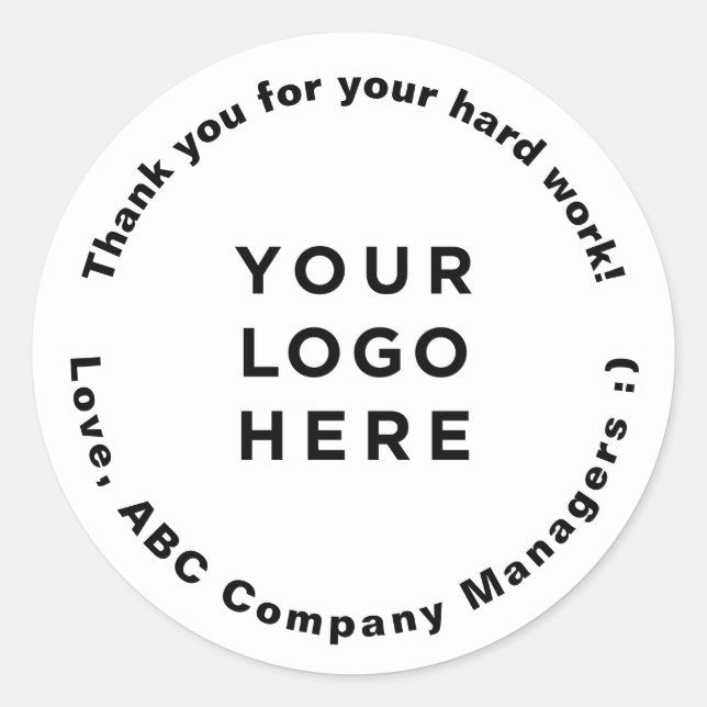 Custom Thank You Employee Appreciation Day Gifts Classic Round Sticker (Front)