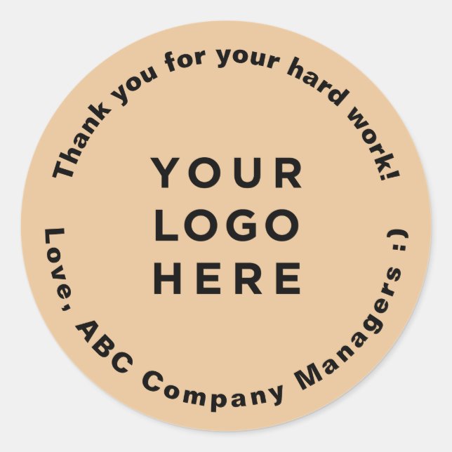 Custom Thank You Employee Appreciation Day Gifts Classic Round Sticker (Front)