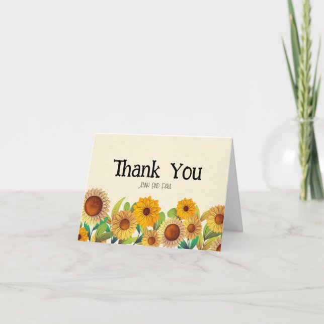 Custom Thank You Flowers Card (Front)