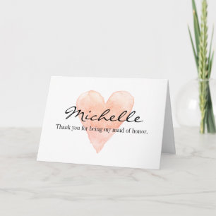 Custom Thank you for being my maid of honour cards