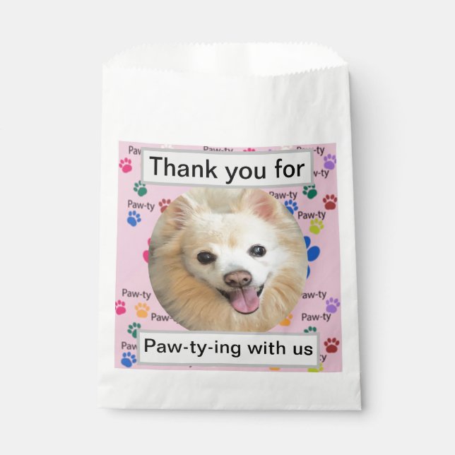 Custom Thank You for Paw-ty-ing Favour Bag (Front)