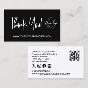 Custom Thank You for Your Order Insert QR code