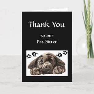 Custom Thank You Greeting, Pet,Labrador Dog Sitter