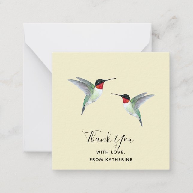 Custom Thank You Hummingbird Note Card (Front)