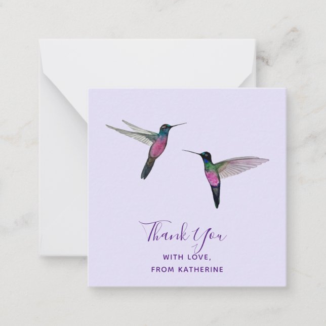 Custom Thank You Hummingbird Note Card (Front)