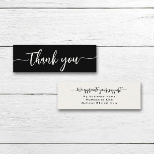 Custom Thank You Minimalist Modern Elegant Script Mini Business Card