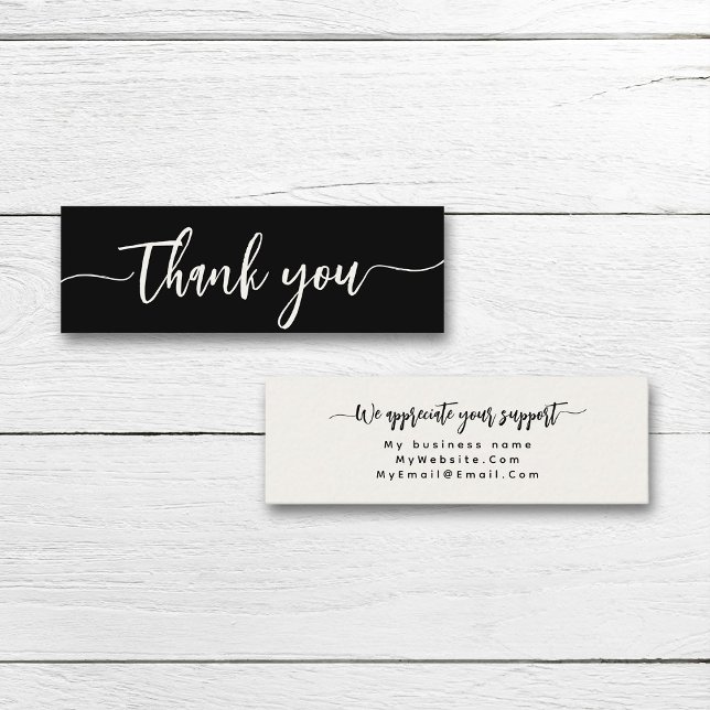 Custom Thank You Minimalist Modern Elegant Script Mini Business Card (Creator Uploaded)