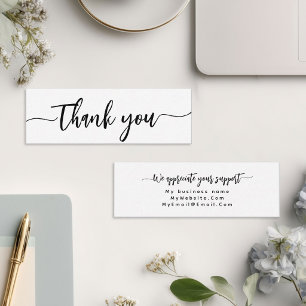 Custom Thank You Minimalist Modern Elegant Script Mini Business Card