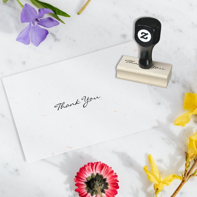 Custom Thank You Modern Chic Elegant Wedding Wood Rubber Stamp (Custom Thank You Modern Chic Elegant Wedding Wood Rubber Stamp)