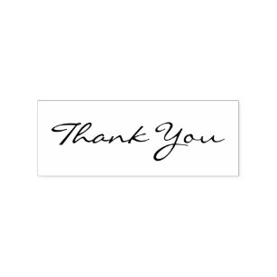 Custom Thank You Modern Chic Elegant Wedding Wood Rubber Stamp