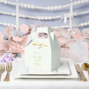 Custom Thank You Monogram Mint Ice Favour Box