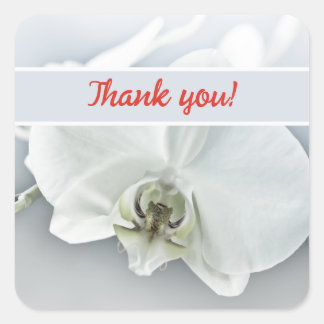 Custom Thank You Orchid Square Sticker