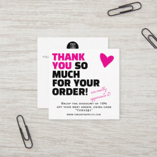 Custom Thank You package insert With Logo & Offer